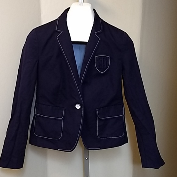 Tommy Hilfiger Jackets & Blazers - Tommy Hilfiger Navy Blue Blazer White Stitching 8